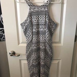 Black and white mini dress